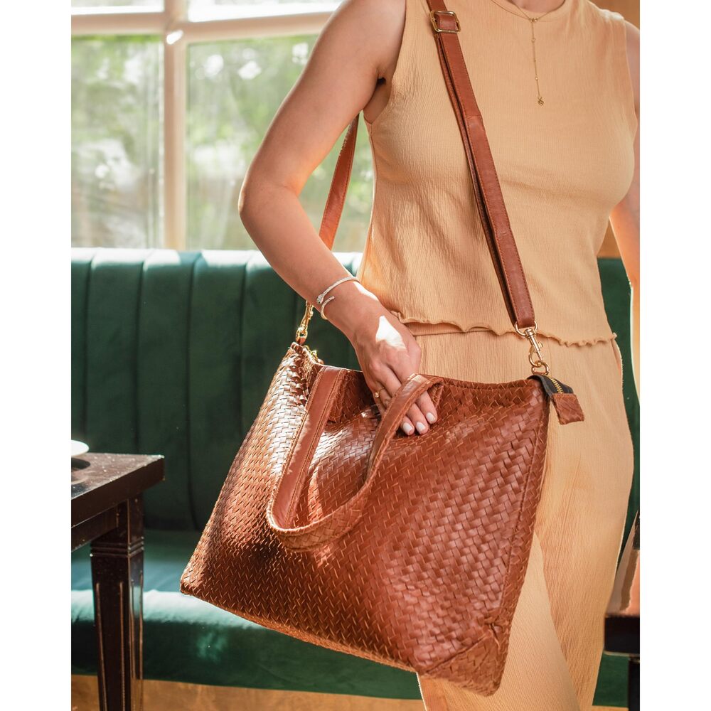 5699 Hobo Style Woven Bag - Soft Handmade Top Handle Premium Quality - Picture 5 of 5